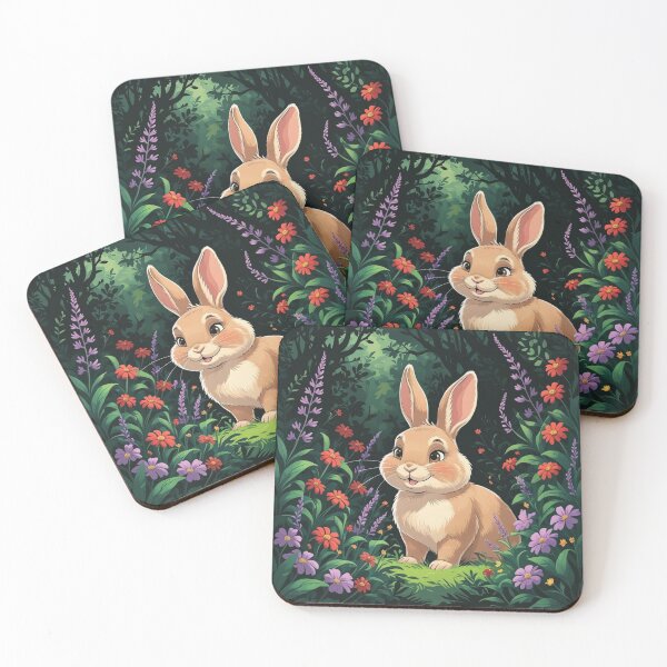 Item preview, Cute and adorable Bunny standing in the heart of  lush green forest designed and sold by Nature's Palette.