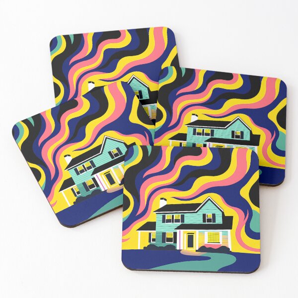 Item preview, Stylized House with Psychedelic Sky Illustration designed and sold by ART ATTACK ZONE.