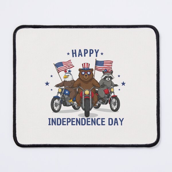Item preview,  Happy Independence Day Motorcycle Crew - Patriotic Bear, Eagle & Raccoon Ride designed and sold by wellie-chic.