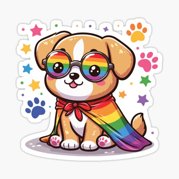 Item preview, progressive pride dog designed and sold by AnnaArtbyAMNA.