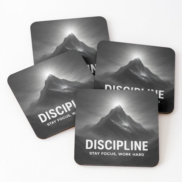 Item preview, Discipline Motivational Wall Art – Mountain Peak Poster for Focused Mindset and Hard Work Inspiration designed and sold by AbstractAuraArt.