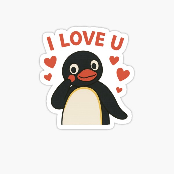 Vista previa del artículo con la obra «Pingu dice te amo», diseñado y vendido por vi.besstore .
