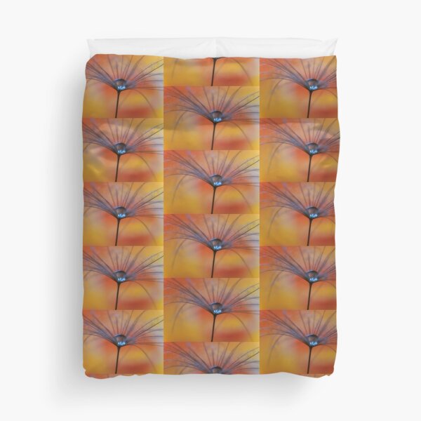 Warm Water a little drop on a Dandelion Seed Duvet Cover