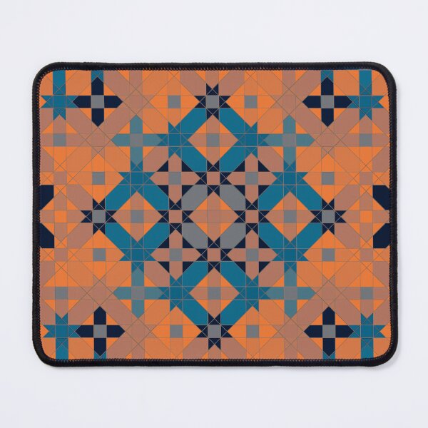 Item preview, Amazigh-Inspired Geometry - orange and blue Islamic Pattern designed and sold by Tarjiart.