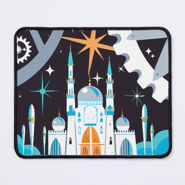 Item preview, Stylized Mosque with Celestial and Mechanical Elements designed and sold by ART ATTACK ZONE.
