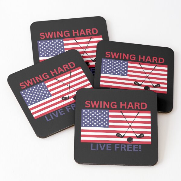 Item preview, Swing Hard Live Free Golf T-Shirt – Patriotic USA Flag Golfer Tee designed and sold by FestivityFinds.