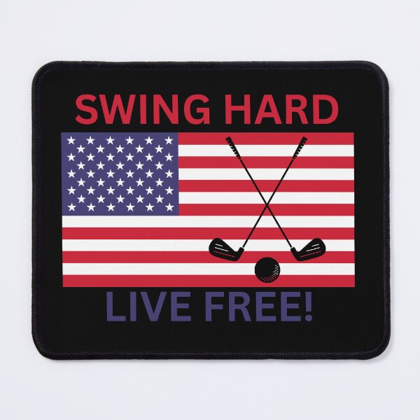 Item preview, Swing Hard Live Free Golf T-Shirt – Patriotic USA Flag Golfer Tee designed and sold by FestivityFinds.