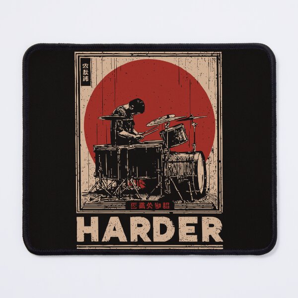 Item preview, Harder Drummer – Vintage Drum Kit in Japanese Power Poster designed and sold by TuncGK.