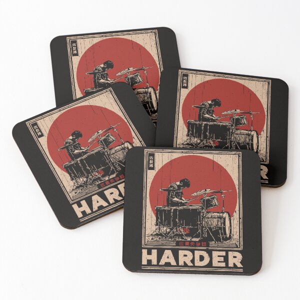 Item preview, Harder Drummer – Vintage Drum Kit in Japanese Power Poster designed and sold by TuncGK.