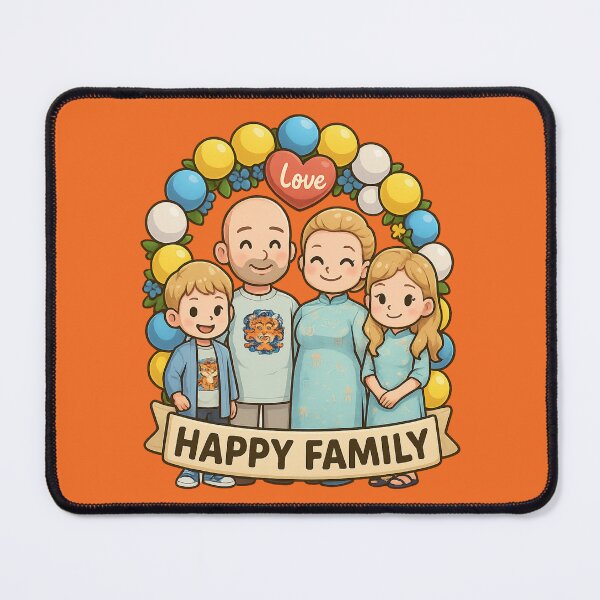 Item preview, Happy Family of 4 Members designed and sold by DopamineBee.