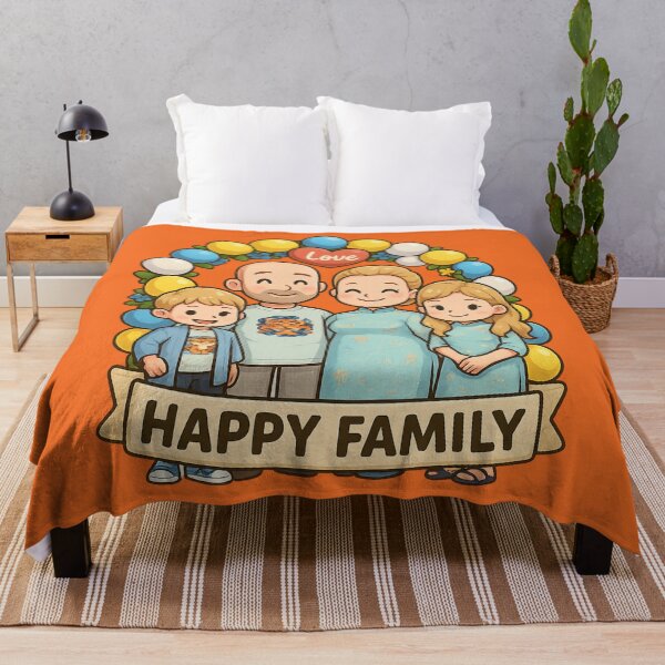 Item preview, Happy Family of 4 Members designed and sold by DopamineBee.