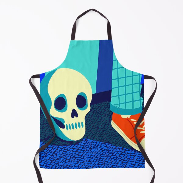 Item preview, Stylized Skull and Person in Blue Setting designed and sold by ART ATTACK ZONE.
