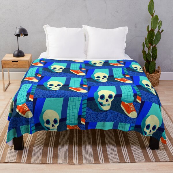 Item preview, Stylized Skull and Person in Blue Setting designed and sold by ART ATTACK ZONE.