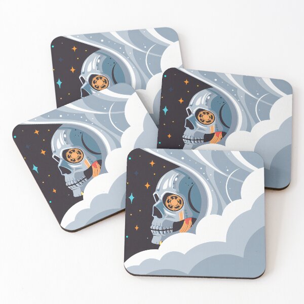 Item preview, Stylized Mechanical Skull Emerging from Clouds designed and sold by ART ATTACK ZONE.