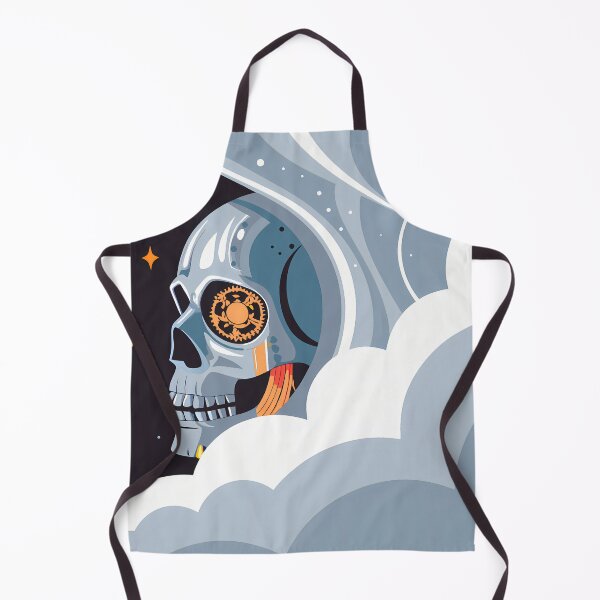 Item preview, Stylized Mechanical Skull Emerging from Clouds designed and sold by ART ATTACK ZONE.