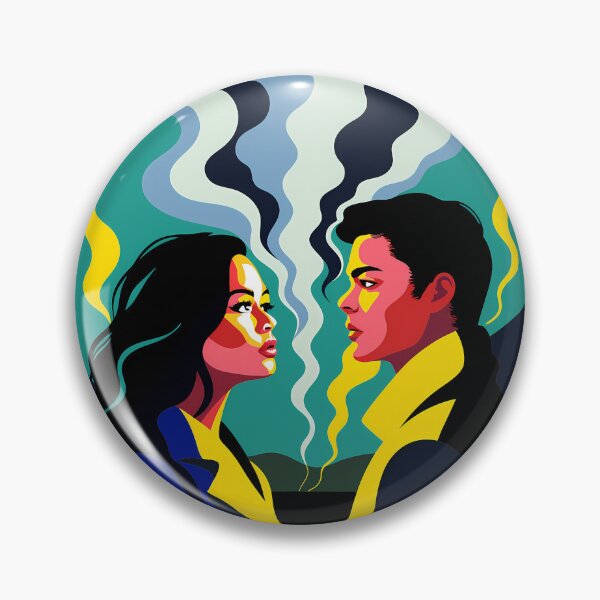 Item preview, Vibrant Couple Gazing in Abstract Setting designed and sold by ART ATTACK ZONE.