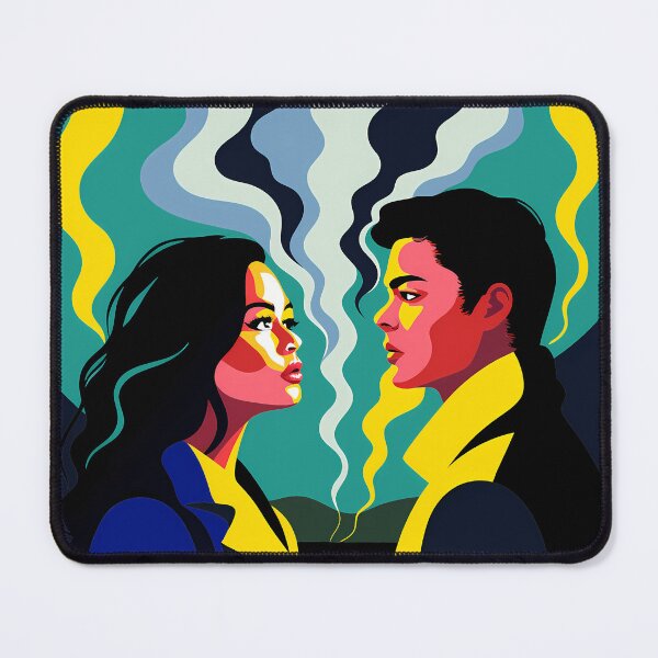 Item preview, Vibrant Couple Gazing in Abstract Setting designed and sold by ART ATTACK ZONE.