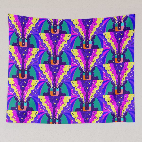Item preview, Vibrant Heads with Abstract Psychedelic Emanations designed and sold by ART ATTACK ZONE.