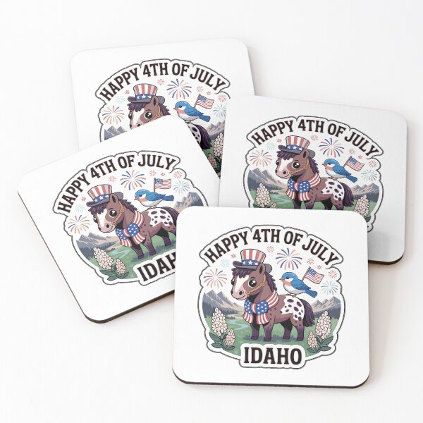 Artikelvorschau, Idaho 4. Juli Appaloosa Pferd und Mountain Bluebird Vintage Sticker entworfen und verkauft von Nuist25.