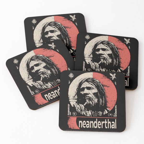 Item preview, Neanderthal Man – Prehistoric Portrait in Retro Brutalist Style designed and sold by TuncGK.