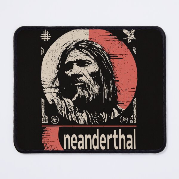 Item preview, Neanderthal Man – Prehistoric Portrait in Retro Brutalist Style designed and sold by TuncGK.
