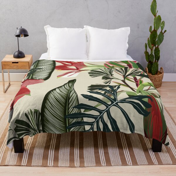 Item preview, Seamless pattern with hand drawn colored amaryllis lilies and others paradise flower and palm tropical leaves. designed and sold by MatyKotiv.