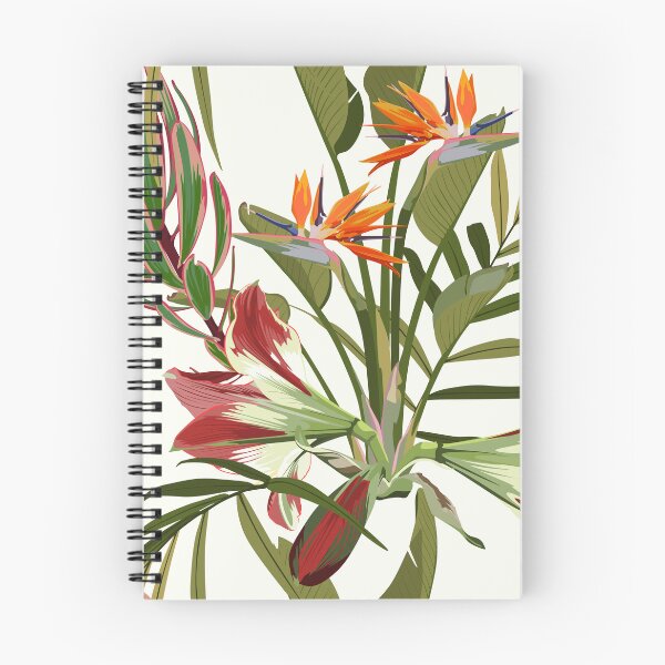 Item preview, Seamless pattern with hand drawn colored amaryllis lilies and others paradise flower and palm tropical leaves. designed and sold by MatyKotiv.