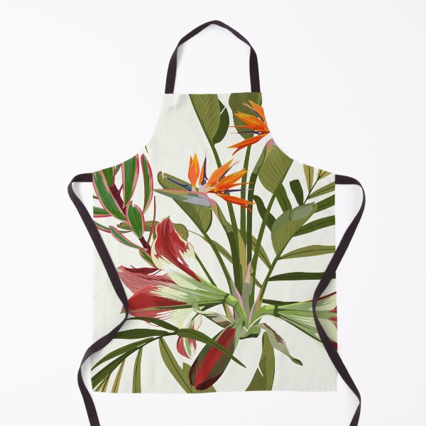 Item preview, Seamless pattern with hand drawn colored amaryllis lilies and others paradise flower and palm tropical leaves. designed and sold by MatyKotiv.