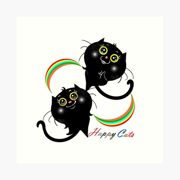 Item preview, Gatos negros felices designed and sold by Shirley cute art .