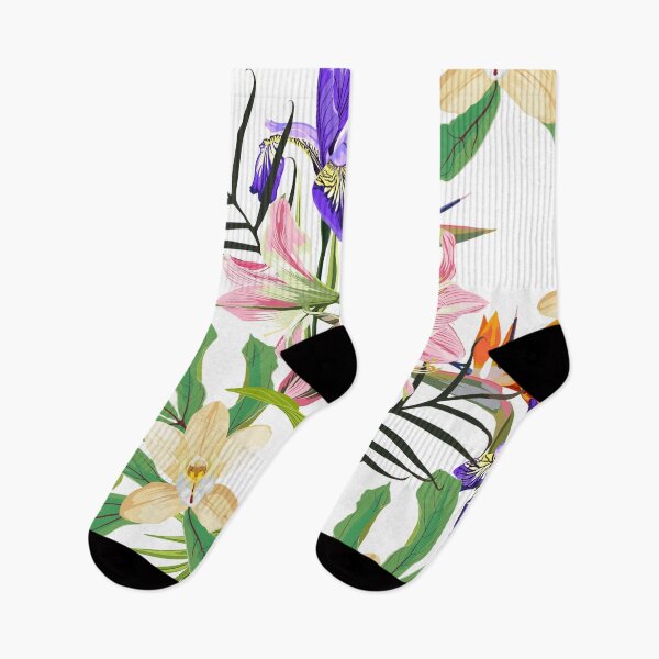 Item preview, Seamless pattern with many kind of flowers and exotic tropical leaves.	 designed and sold by MatyKotiv.