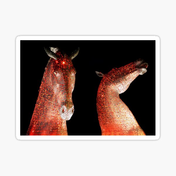 Item preview, The Kelpies – Guardians of Myth and Power | Illuminated Horse Sculptures at Night designed and sold by Soul of Alba.