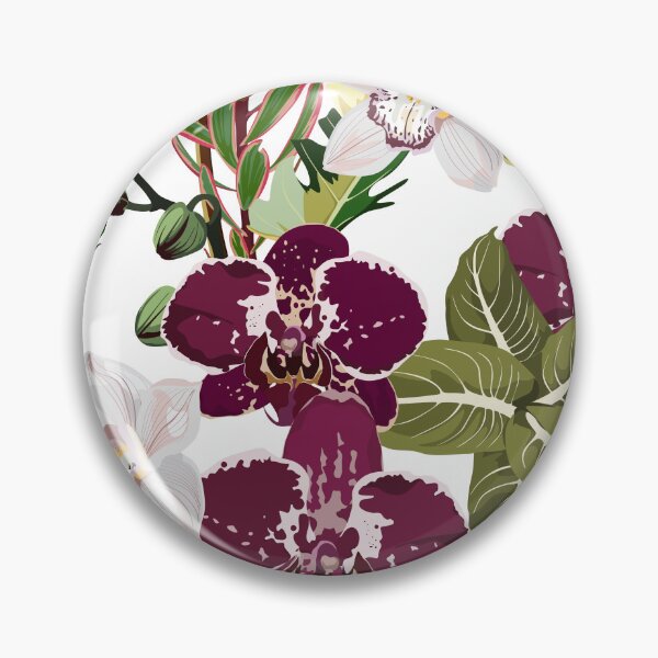 Item preview, Seamless design pattern arranged with violet white orchid flower, exotic leaves and branches.  designed and sold by MatyKotiv.