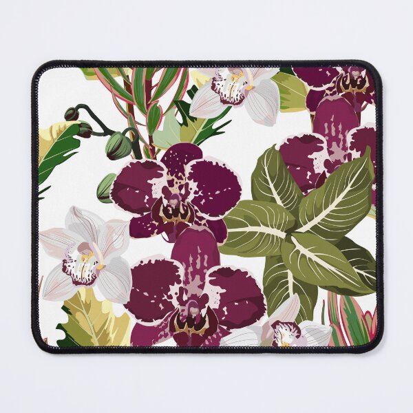 Item preview, Seamless design pattern arranged with violet white orchid flower, exotic leaves and branches. designed and sold by MatyKotiv.