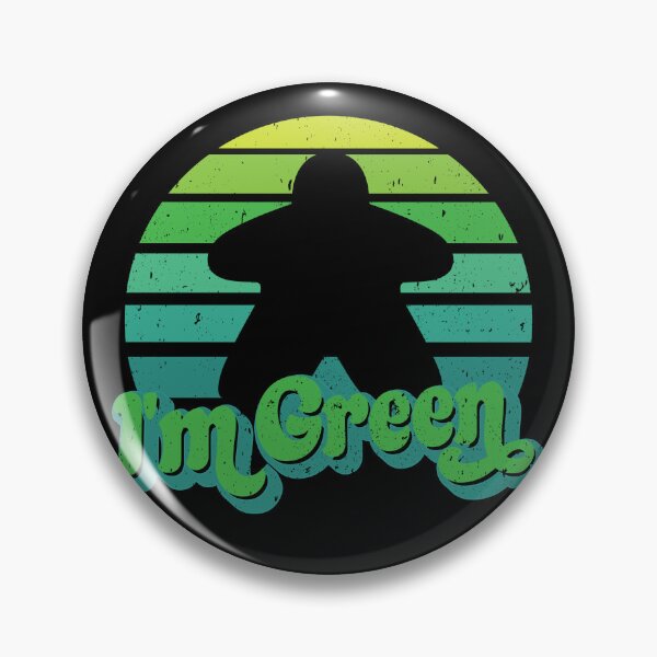 Item preview, I'm Green Meeple Retro Sunset for Board Game Night designed and sold by Pawsitive Pixel Studio.