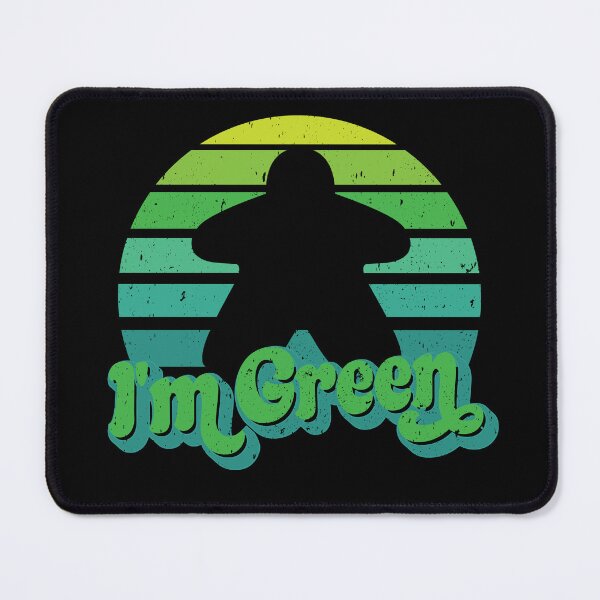 Item preview, I'm Green Meeple Retro Sunset for Board Game Night designed and sold by Pawsitive Pixel Studio.
