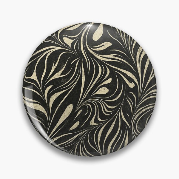Item preview,  Black and Beige Linocut Style Abstract Marbling Art  designed and sold by Pacika.