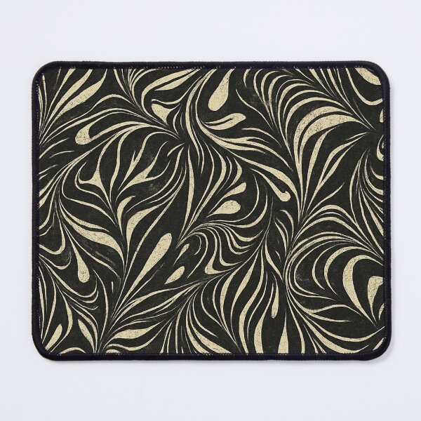 Item preview, Black and Beige Linocut Style Abstract Marbling Art designed and sold by Pacika.