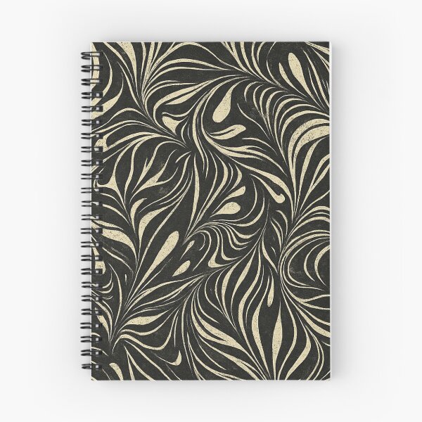Item preview,  Black and Beige Linocut Style Abstract Marbling Art  designed and sold by Pacika.