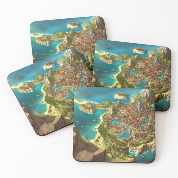 Item preview, Coastal Atlantis City Map designed and sold by VA Design.