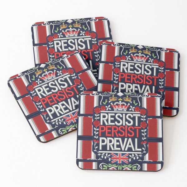 Item preview, Resist Persist Prevail UK Patriotic Embroidered Patch Style Motivational Design designed and sold by ArtDesignTp.