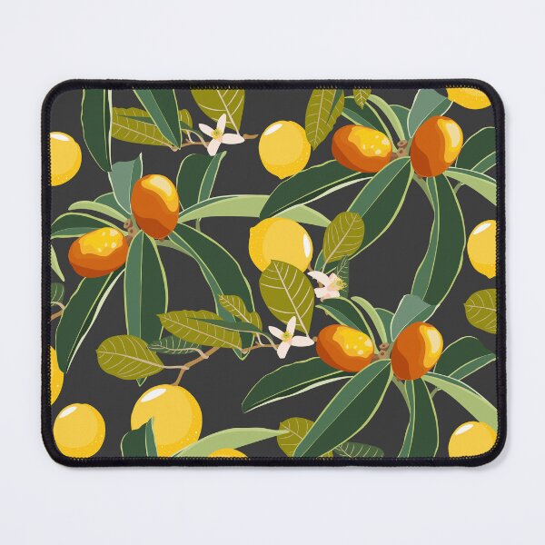 Item preview, Cartoon style seamless pattern with Fortunella or Kumquat and lemon exotic fruits, flowers and leaves. designed and sold by MatyKotiv.