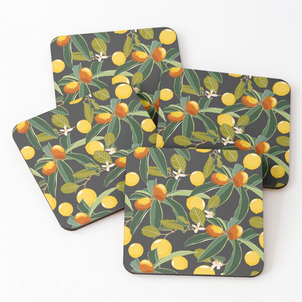 Item preview, Cartoon style seamless pattern with Fortunella or Kumquat and lemon exotic fruits, flowers and leaves. designed and sold by MatyKotiv.