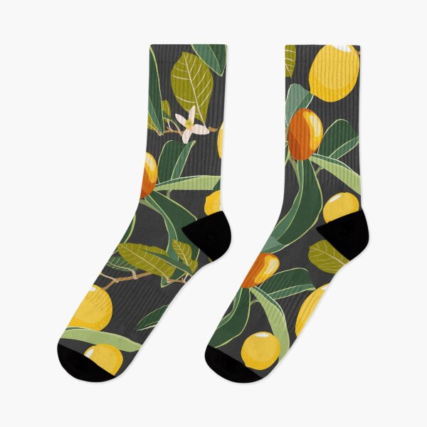 Item preview, Cartoon style seamless pattern with Fortunella or Kumquat and lemon exotic fruits, flowers and leaves. designed and sold by MatyKotiv.