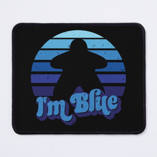 Item preview, I'm Blue Meeple Retro Sunset for Board Game Night designed and sold by Pawsitive Pixel Studio.