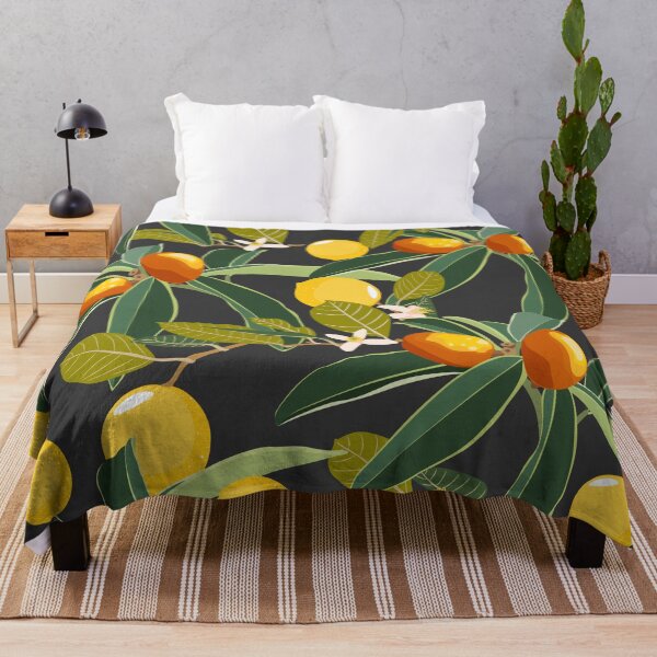 Item preview, Cartoon style seamless pattern with Fortunella or Kumquat and lemon exotic fruits, flowers and leaves. designed and sold by MatyKotiv.