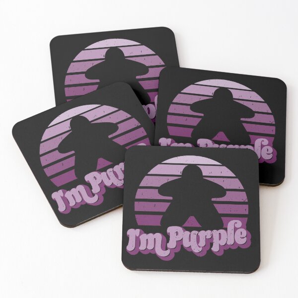 Item preview, I'm Purple Meeple Retro Sunset for Board Game Night designed and sold by Pawsitive Pixel Studio.