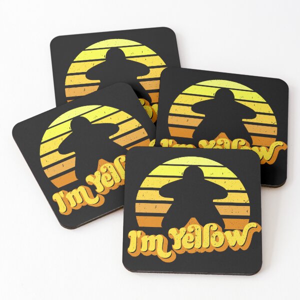 Item preview, I'm Yellow Meeple Retro Sunset for Board Game Night designed and sold by Pawsitive Pixel Studio.