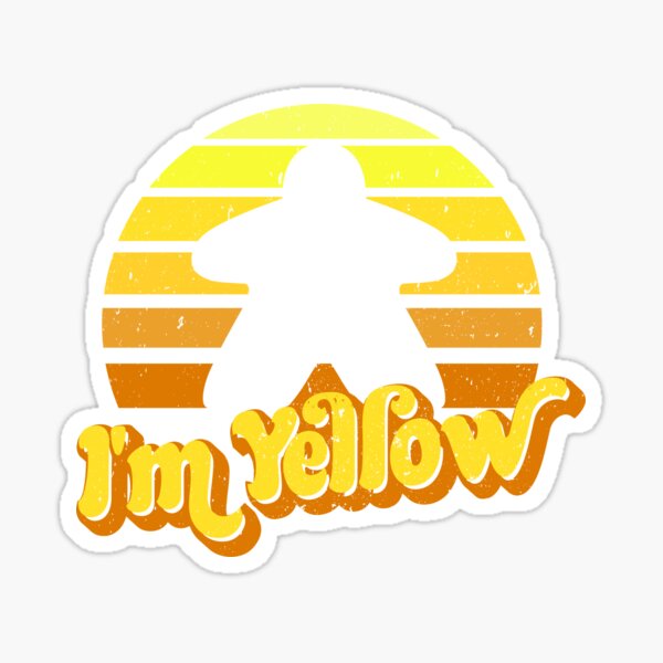 Item preview, I'm Yellow Meeple Retro Sunset for Board Game Night designed and sold by Pawsitive Pixel Studio.