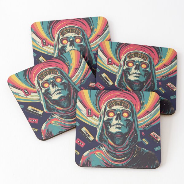 Item preview, Static Oracle – Cassettewave Glitch Skull Print designed and sold by TokyoMyasta.
