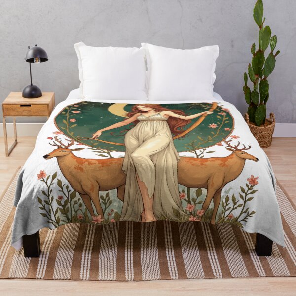 Item preview, Modern Artemis in Art Nouveau Style – Detailed Illustration of the Goddess of the Hunt and the Moon designed and sold by Ojo de Lilith.